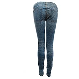 Current Elliott-L'attuale Elliot, blue jeans con stampa leopardata-Blu