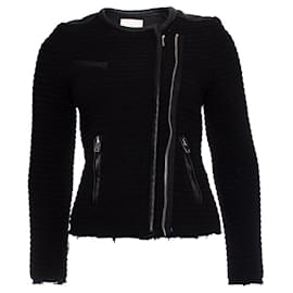 IRO, wool biker jacket Black