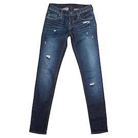 Autre Marque-Mezclilla genética, jeans azules con rotos-Azul