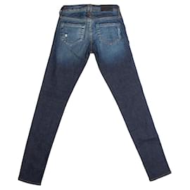 Autre Marque-Mezclilla genética, jeans azules con rotos-Azul