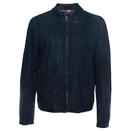 Autre Marque Seraphin, Blue suede bomber jacket Blue