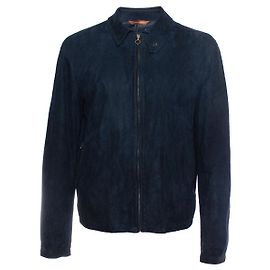 Autre Marque Séraphin, Bomber en daim bleu Bleu