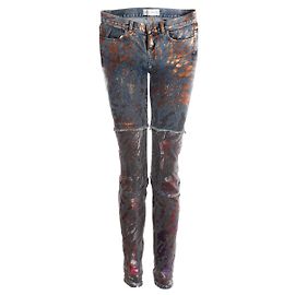 French connection, Jeans with metallic paint splashes Blue Multiple colors