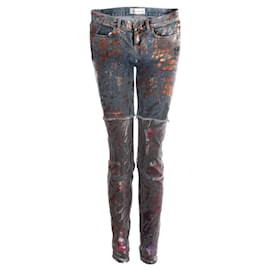 French Connection-French connection, Jeans with metallic paint splashes-Blue,Multiple colors