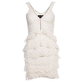 Isabel Marant, vestido babado em renda Branco Outro