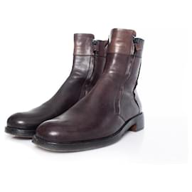 Costume National-Costume National, Brown leather boots-Brown