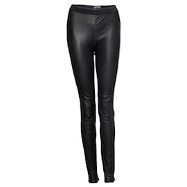 Autre Marque-High Level BY C, leather trousers in black-Black