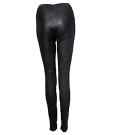 Autre Marque-High Level BY C, leather trousers in black-Black