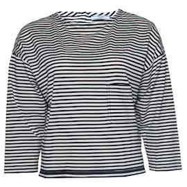 Prada-Prada, Striped top with pocket-White,Blue
