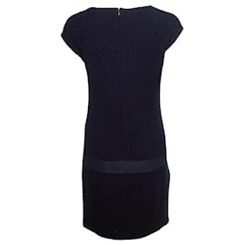 Chanel-Chanel, blue woven dress with pockets-Blue