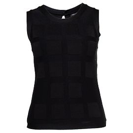 Chanel, black woven top with structured print Black