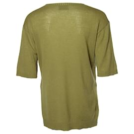 Prada-Prada, green cashmere short sleeve sweater-Green