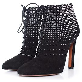 Alaïa Alaia, Black suede laser-cut boots Black