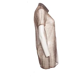 Autre Marque-Pain de Sucre, transparent blouse with snake print in size M.-Brown