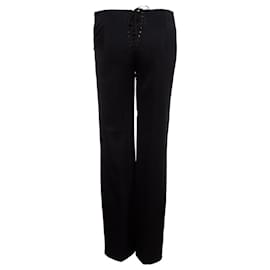 Alaïa-Alaia, black trousers with flared legs-Black