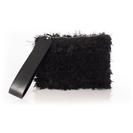 Autre Marque AGL, pochette noire en peau de mouton Noir