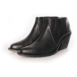 Autre Marque-bald., black leather Chaila Rodeo ankle boots.-Black