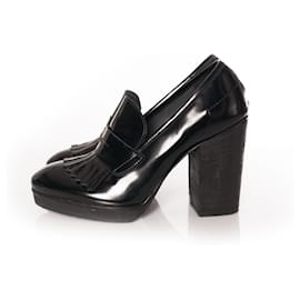 Autre Marque-Fiorifrancesi, black patent leather loafer pumps.-Black