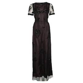 Twin Set Twin-Set, Langes schwarzes Kleid mit Perlen. Schwarz