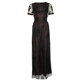 Twin Set Twin-set, Robe longue noire avec perles. Noir