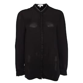 Reiss Reis, camicetta nera con pizzo. Nero