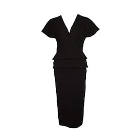 Roland Mouret-Roland Mouret, Black Wool Dress.-Black