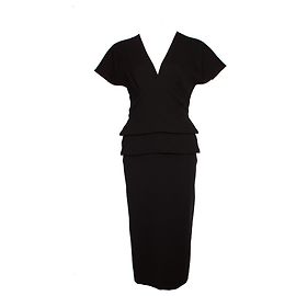 Roland Mouret, Vestido de lã preta. Preto