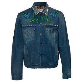 gucci, Giacca in denim Mare Gothicum Blu