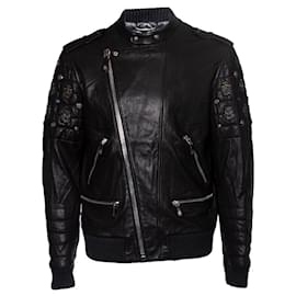 Philipp Plein-Philipp Plein, Quilted leather bomber jacket-Black