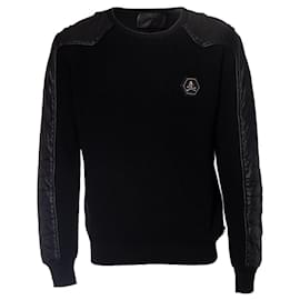 Philipp Plein-Philipp Plein, black knitted sweater with padded sleeves-Other