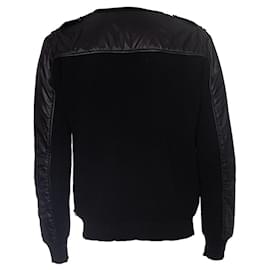 Philipp Plein-Philipp Plein, suéter preto de malha com mangas acolchoadas-Outro