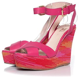 Missoni-MISSONI, Pink espadrille wedges-Pink