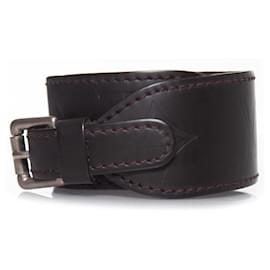 Louis Vuitton-Louis Vuitton, brown leather force glace monogram cuff-Brown
