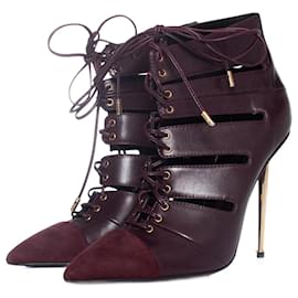 Tom Ford-Tom Ford, Cut out lace-up ankle boots-Red
