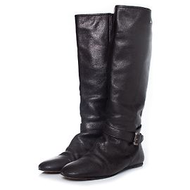 BURBERRY, Bottes d'équitation en cuir marron Marron