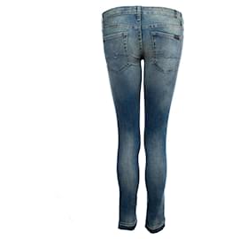 7 For All Mankind-7 Para toda a humanidade, calça jeans azul lavada-Azul