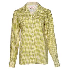 Marni, camisa con estampado gráfico en verde Verde