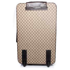Gucci-gucci, GG canvas suitcase in brown-Brown