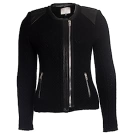 Iro-IRO, open woven natascha biker jacket-Black