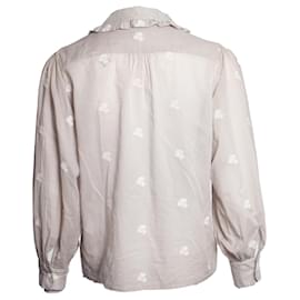 Masscob-Masscob, blouse with floral embroidery-Grey