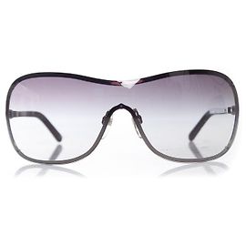 Chanel, Schild-Sonnenbrille mit Perle Rot