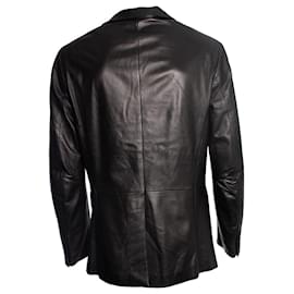 Emporio Armani-EMPORIO ARMANI, Leather blazer-Black