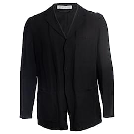 Emporio Armani-EMPORIO ARMANI, Linen blazer in black-Black