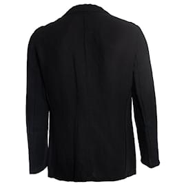 Emporio Armani-EMPORIO ARMANI, Linen blazer in black-Black