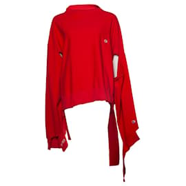 Autre Marque-VETEMENTS X CHAMPION, red sweatshirt-Red