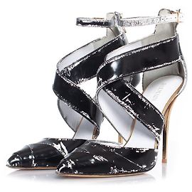 Balmain, Cross strap ankle heels Black