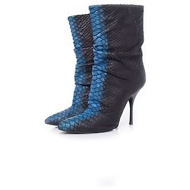 Giuseppe Zanotti, Botas medias de piel de pitón Negro Azul