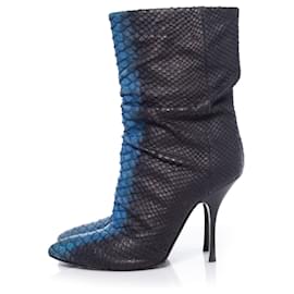 Giuseppe Zanotti-Giuseppe Zanotti, Botas medias de piel de pitón-Negro,Azul