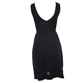 Sandro-Sandro, black flared dress with embroidery.-Black