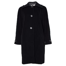 JIL SANDER, Black oversized wool coat. Black